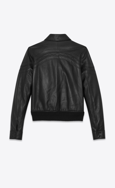 Jacket with seaming in smooth milled lambskin